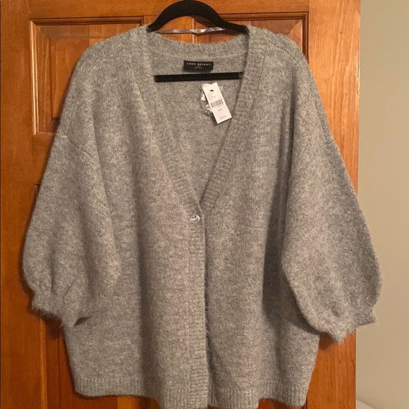 Lane Bryant Gray Cardigan with Balloon Sleeves and V-Neck 22/24 - Picture 1 of 8